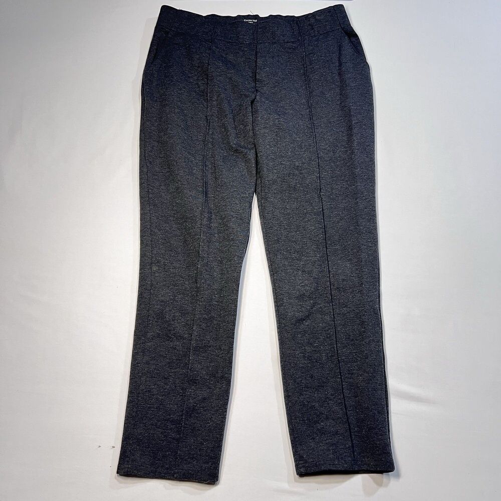 Garnet Hill Charcoal Gray Wool Blend Pintuck Comfort Pants Trousers Size M
